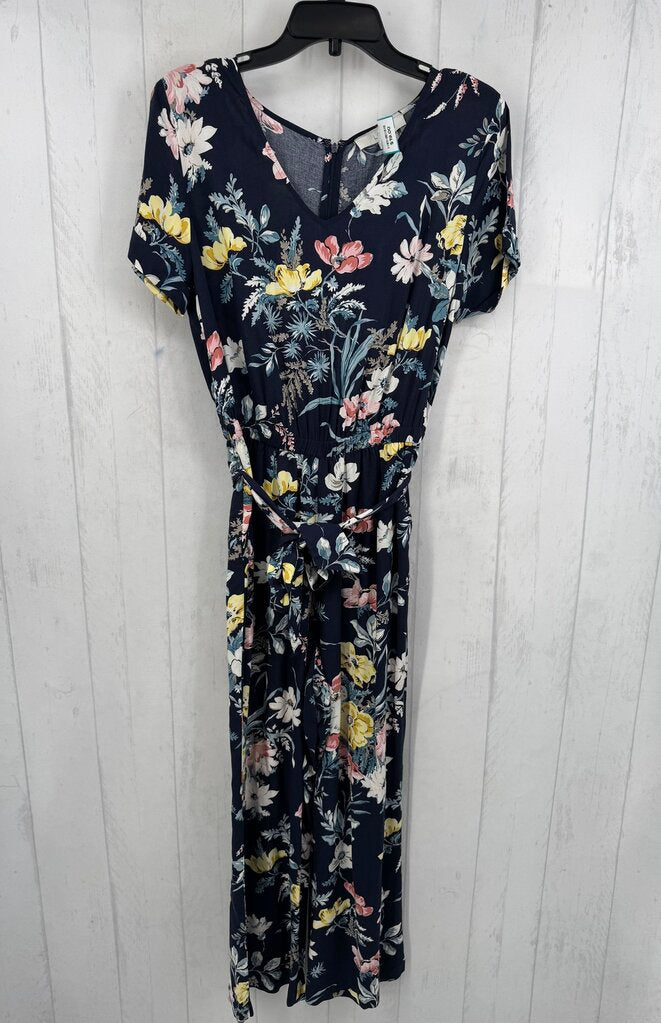 4 flo print belted s/s jumpsuit