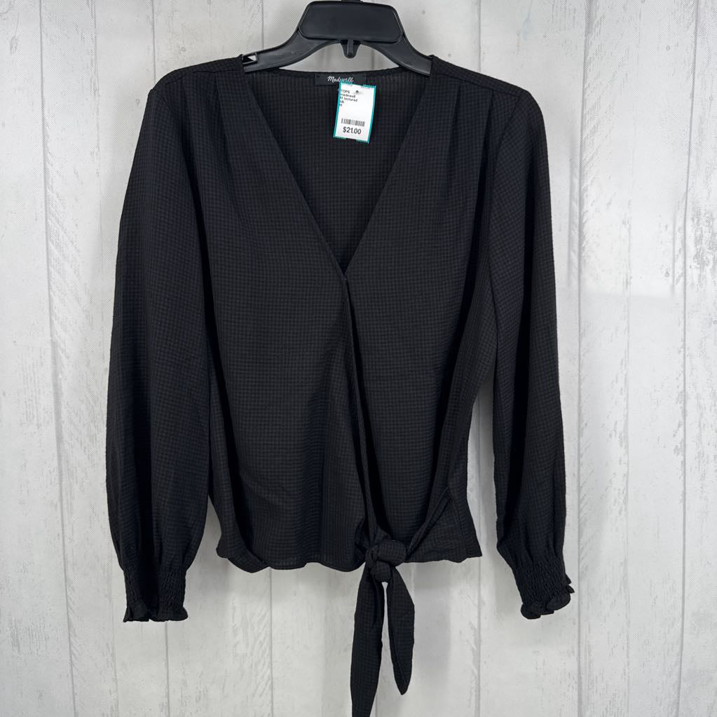 M textured crossover l/s top