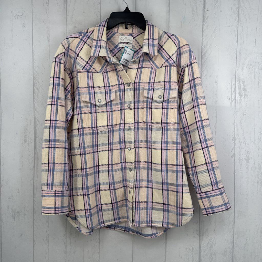 4 relaxed fit plaid shacket