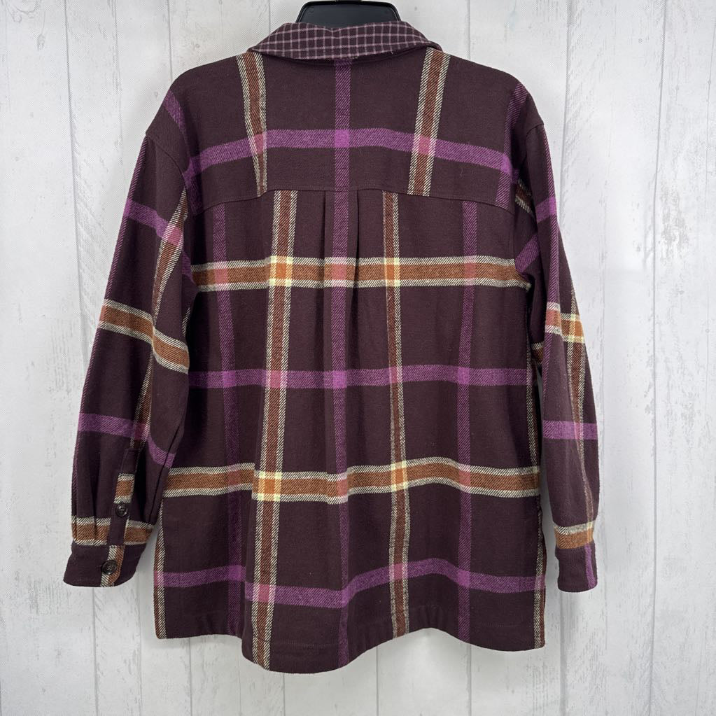 M button down plaid shacket
