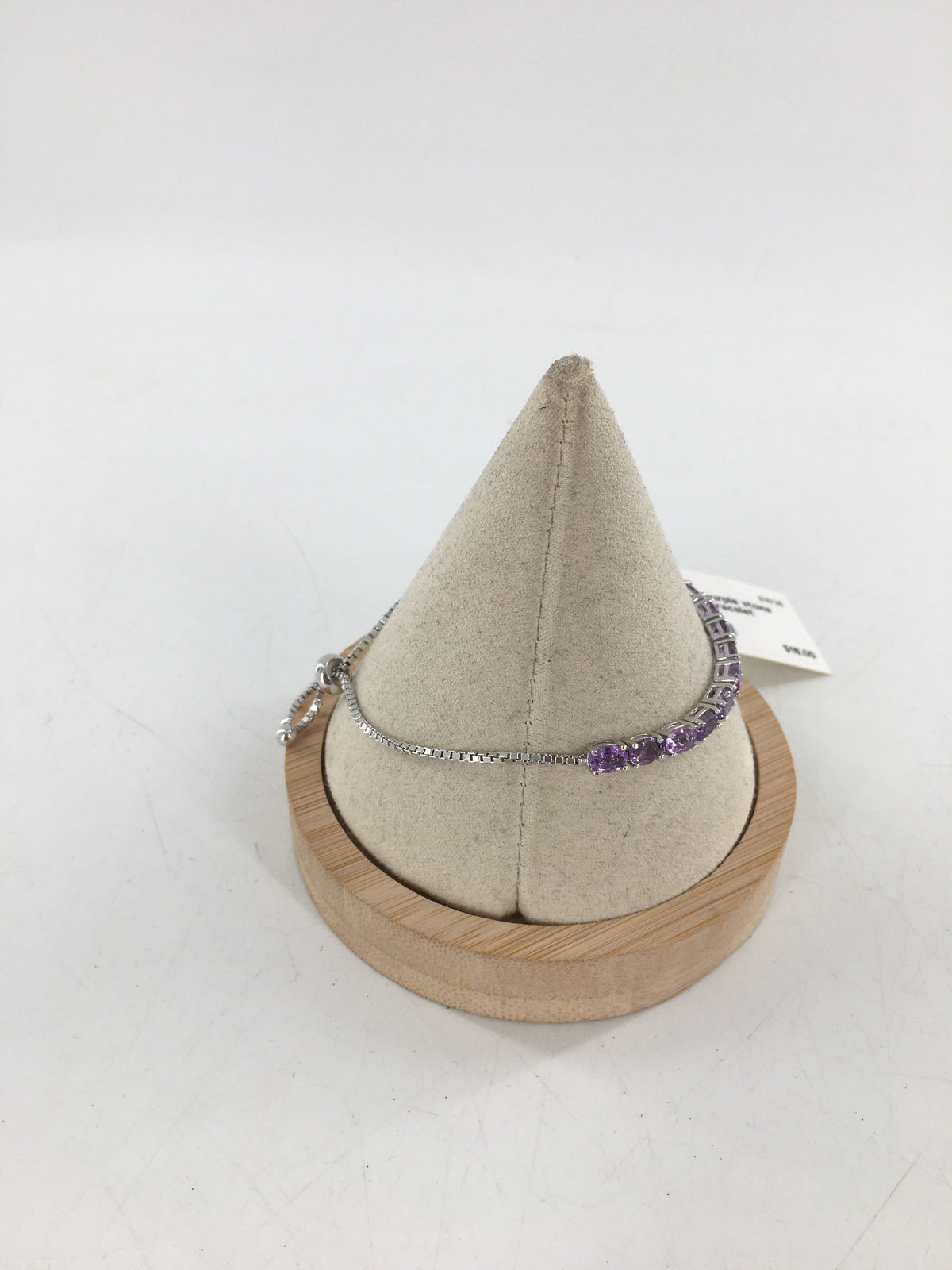 silver purple stone slider bracelet