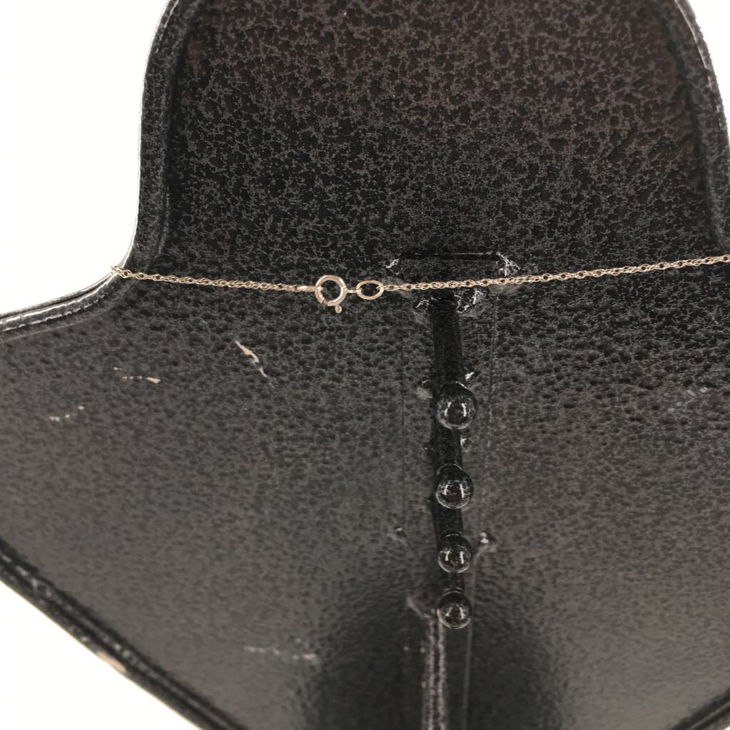 10" silver cz heart pendant necklace