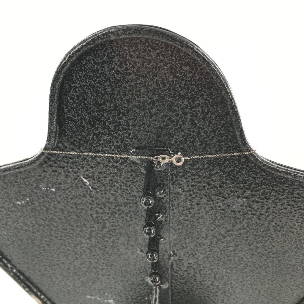 .925 10" silver oval stone pendant necklace