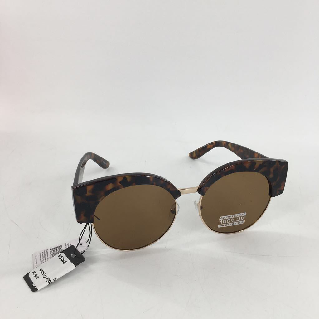 round tortoise frame sunglasses