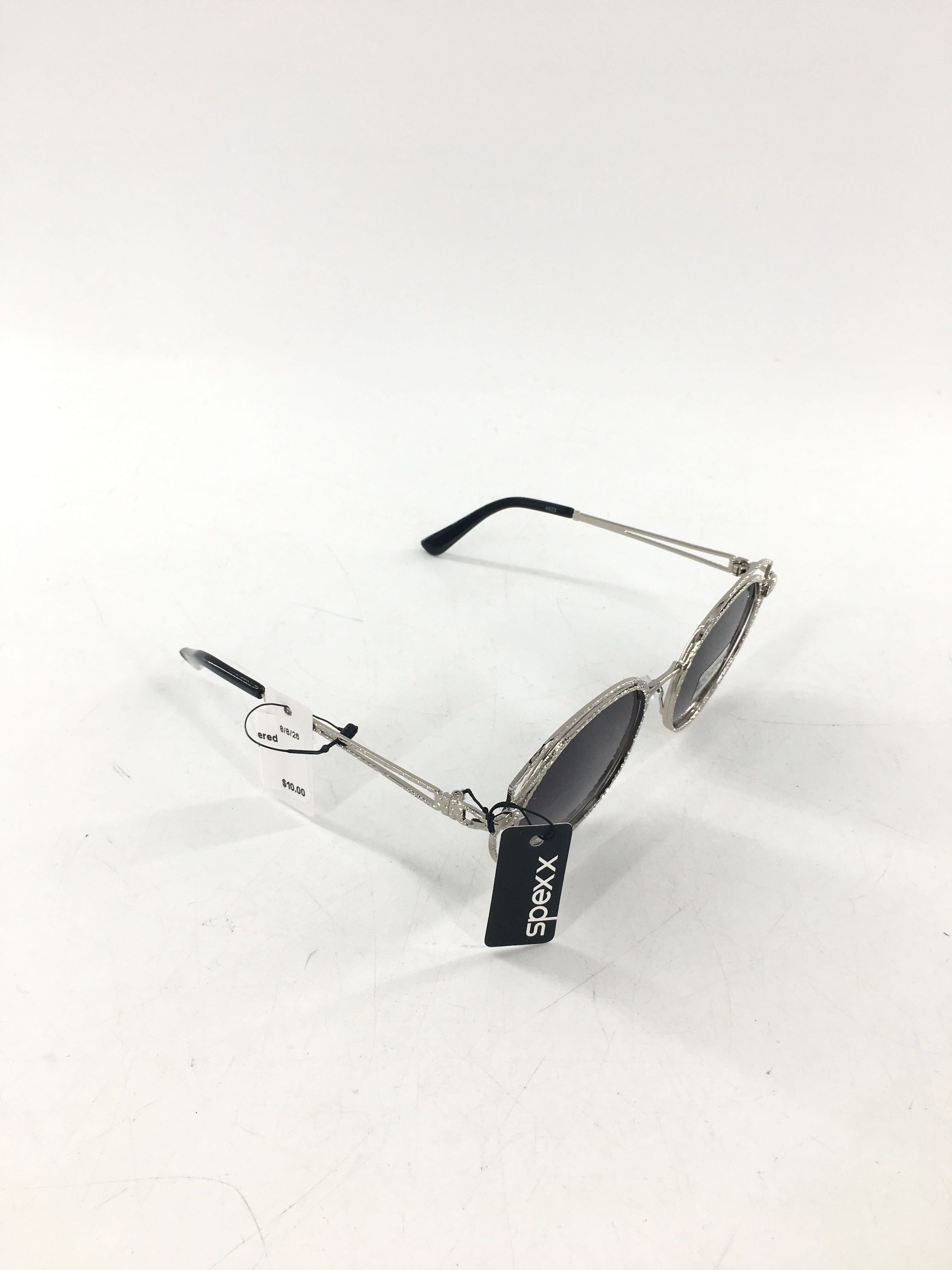 silver hammered metal frame sunglasses
