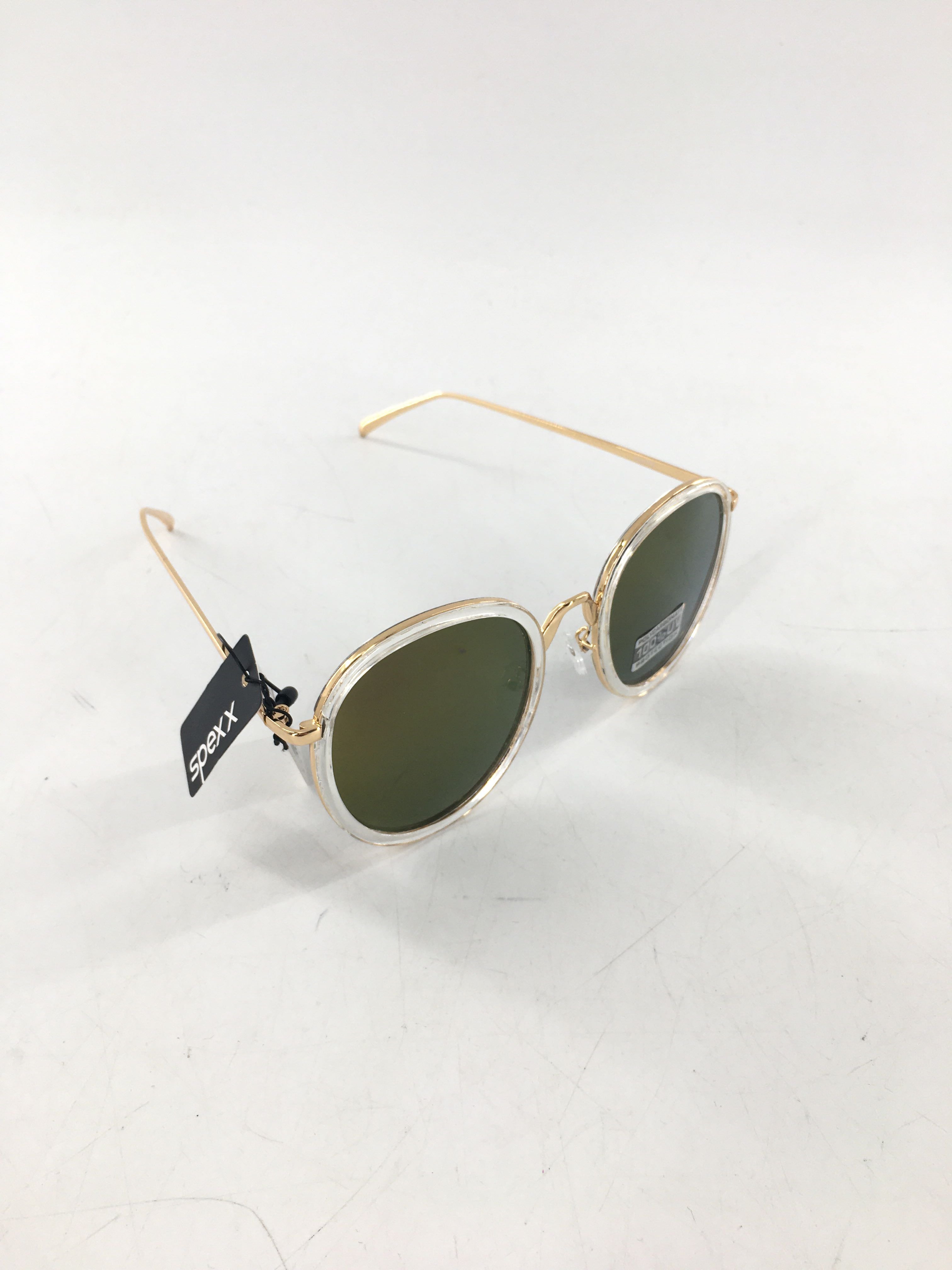 clear & gold frame sunglasses