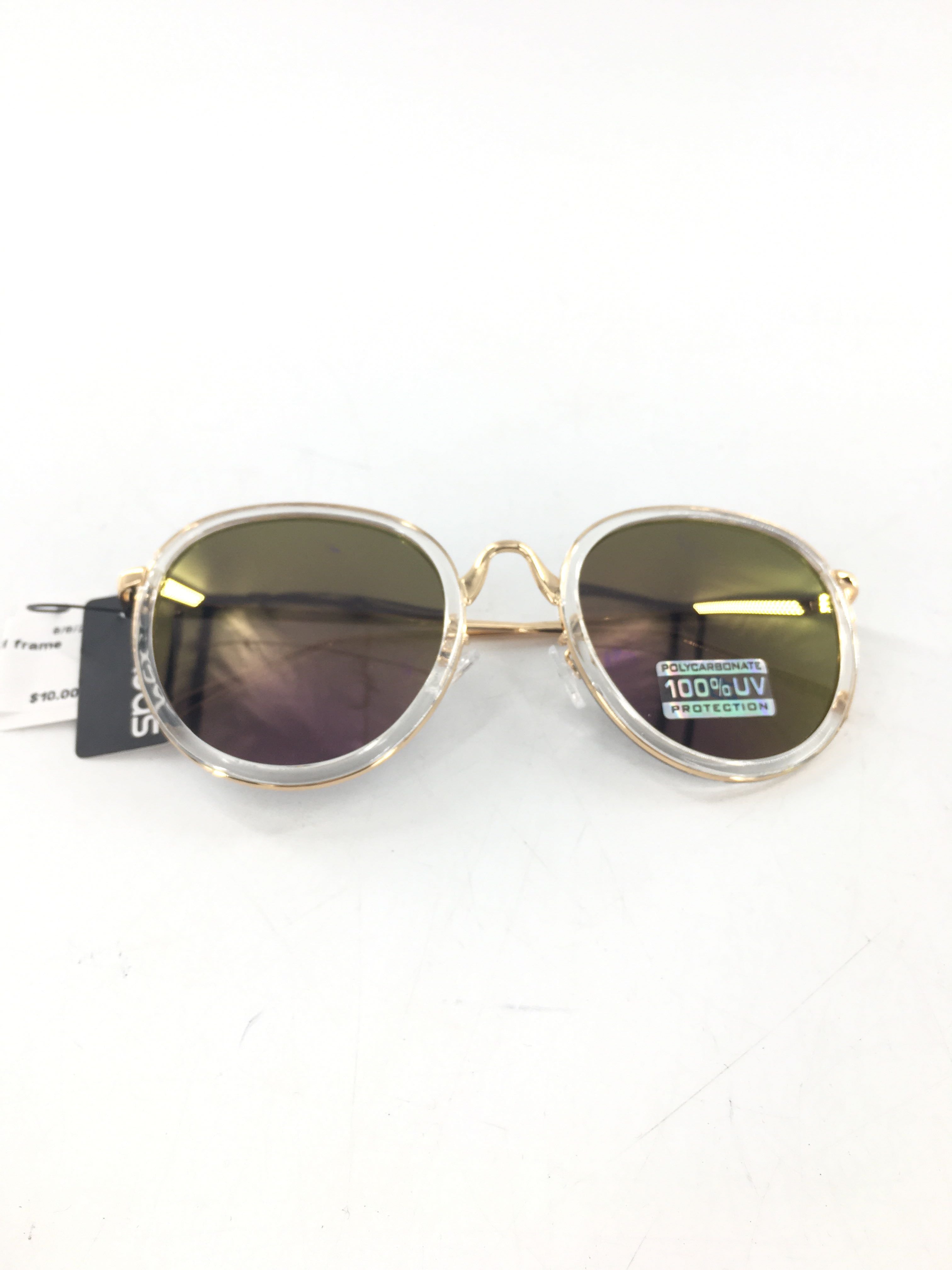 clear & gold frame sunglasses