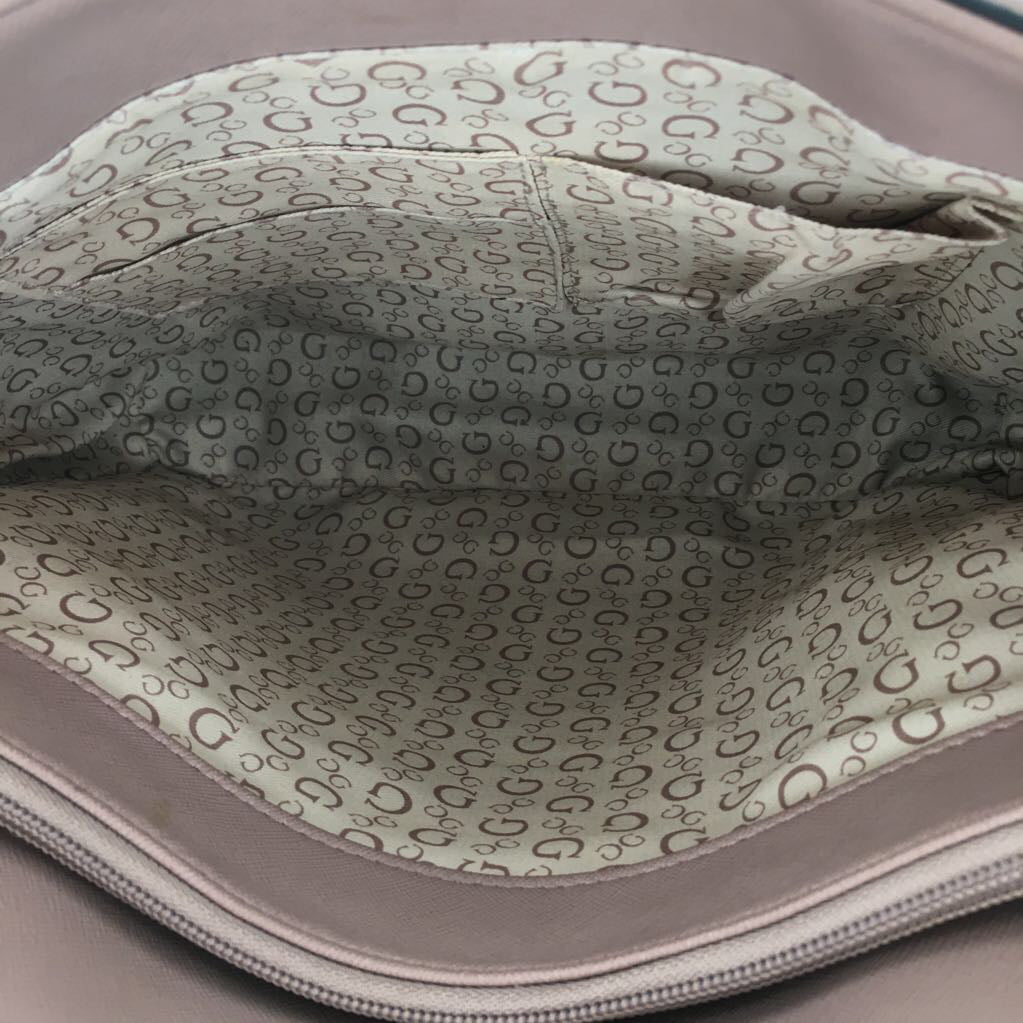 2pc logo embossed tote w/ pouch