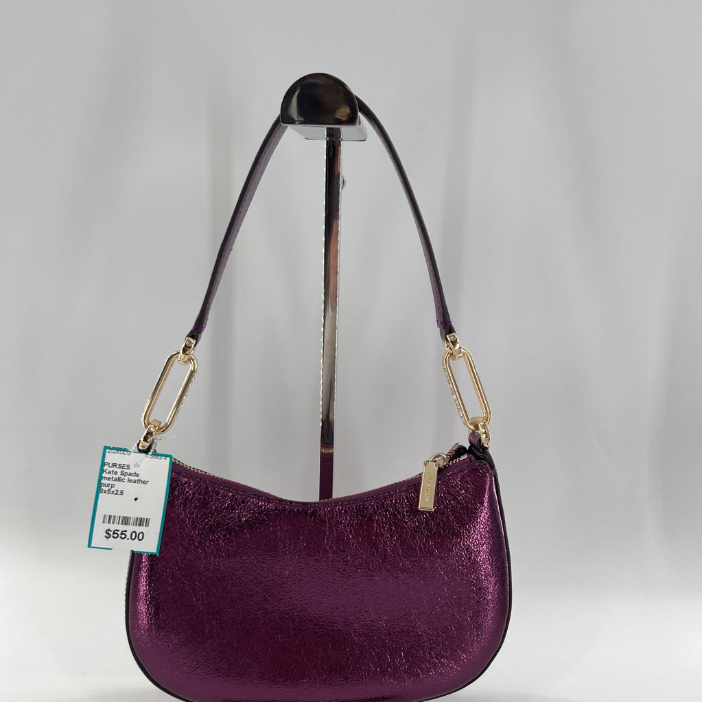 metallic leather shoulder bag