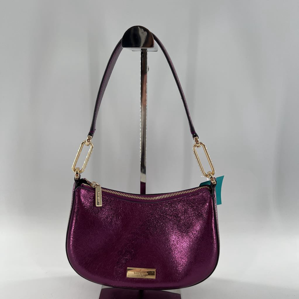 metallic leather shoulder bag