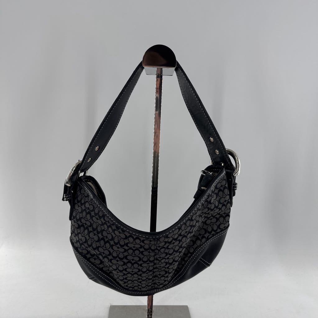 signature canvas/leather hobo shoulder bag