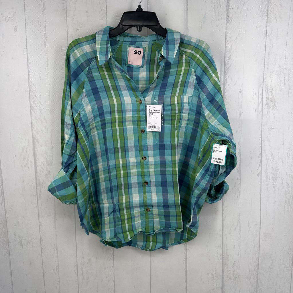 R30 M l/s plaid button shirt