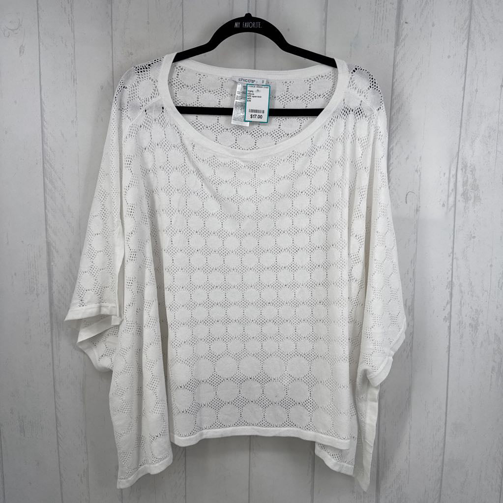S/M open-knit patterned s/s top