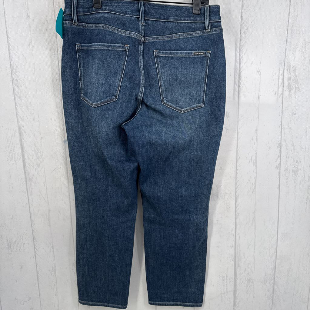 6 distressed straight crop jeans