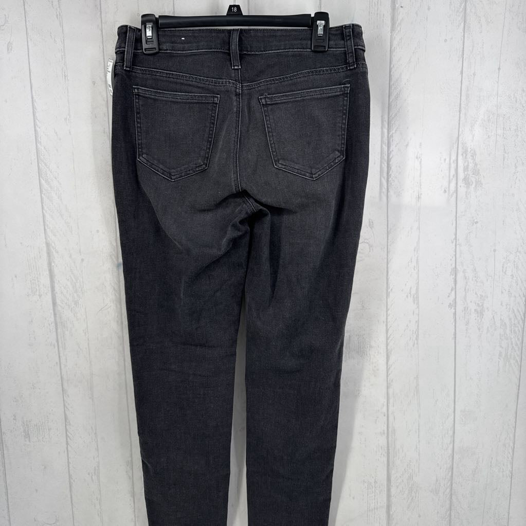 6 distressed slim leg ankle jeans