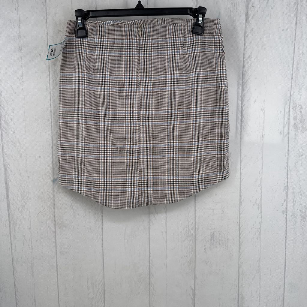 M plaid mini skirt