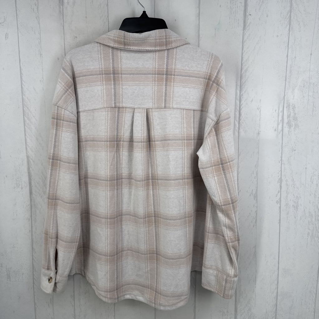 Plaid Fleece Button Down Top