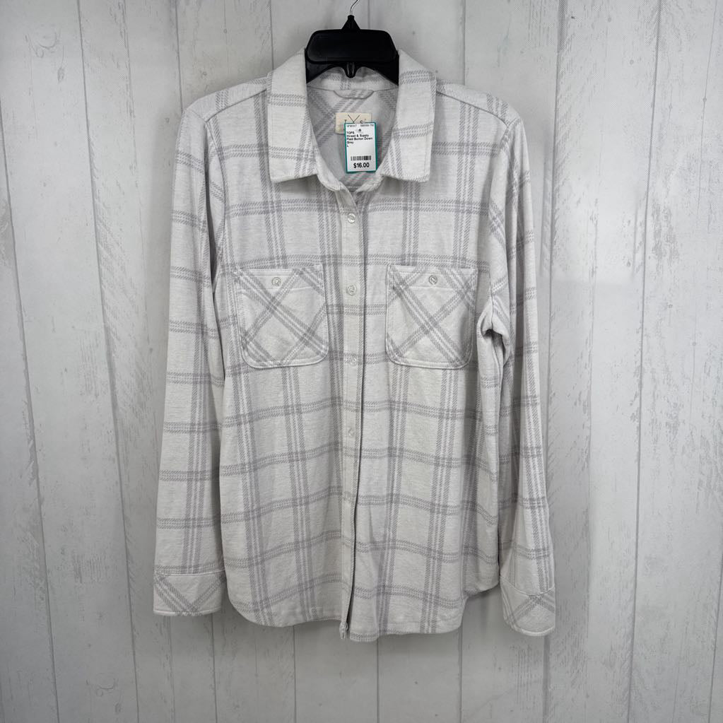 Plaid Button Down Top w/ Pockets