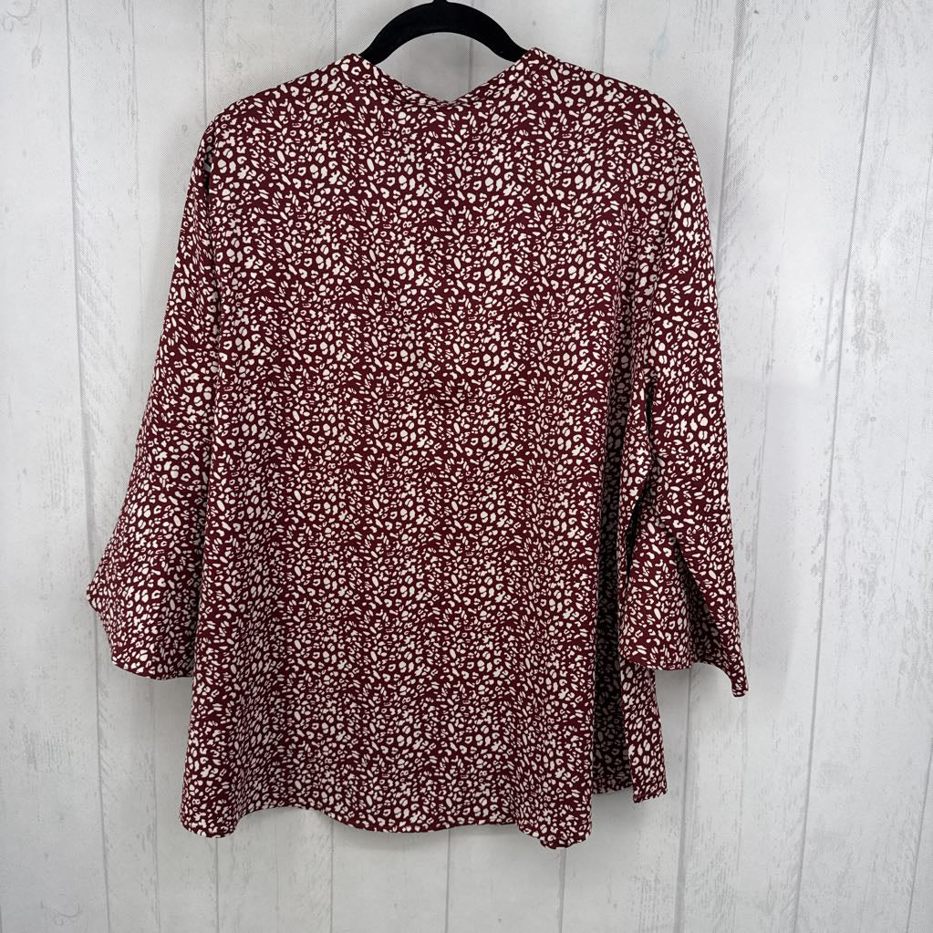 V-Neck Animal Print Flutter Sleeve Top