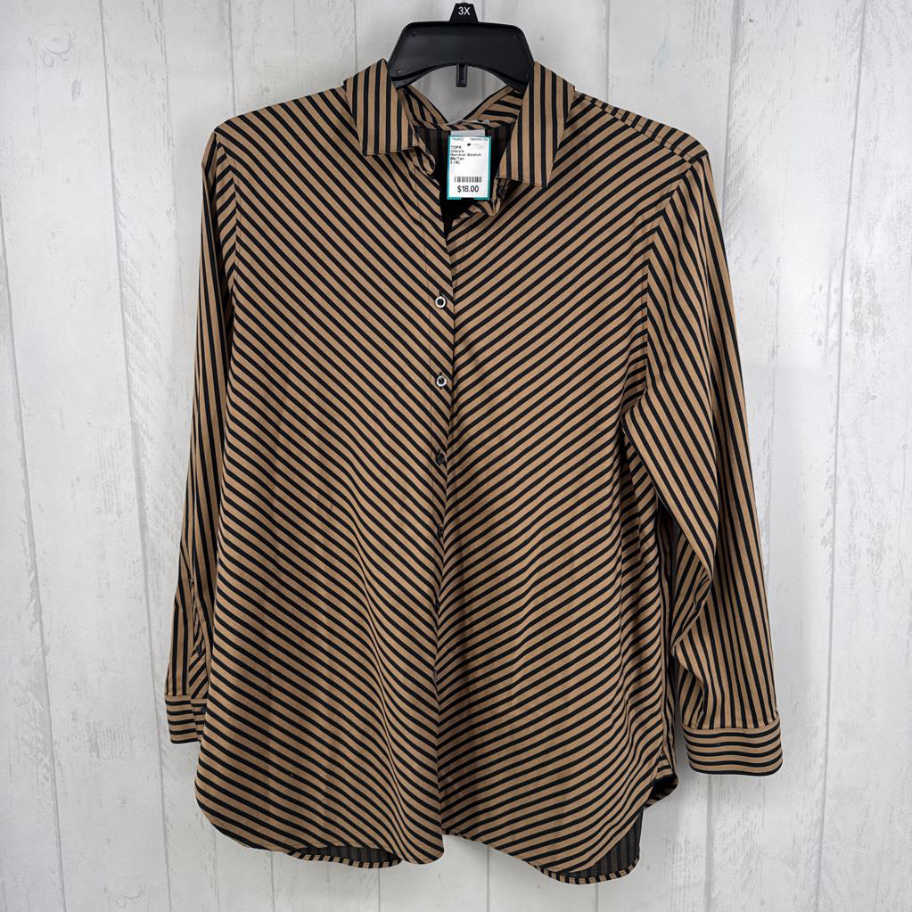 Non-Iron Stretch Diagonal Stripe Button Down