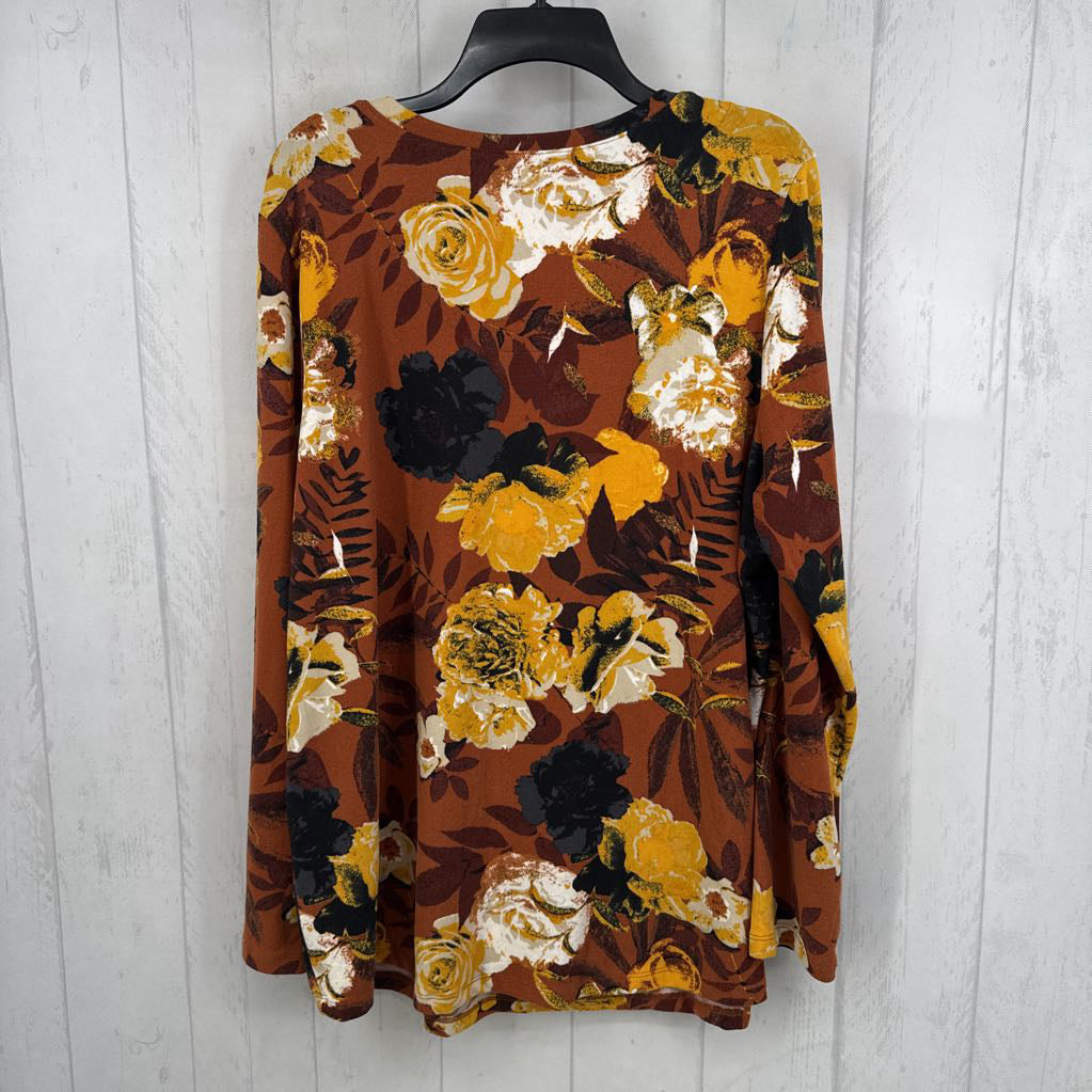Floral Print V-Neck l/s