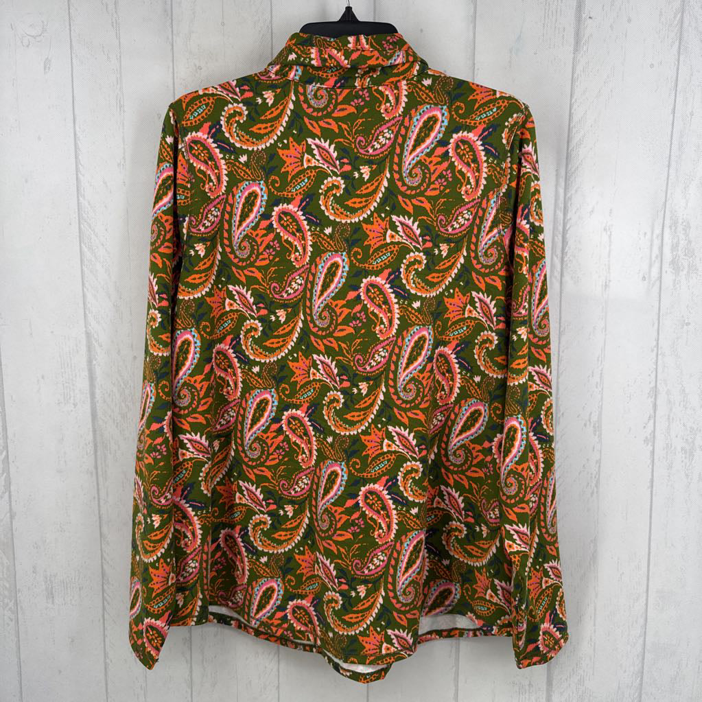 Autumn Paisly Print Quarter Zip