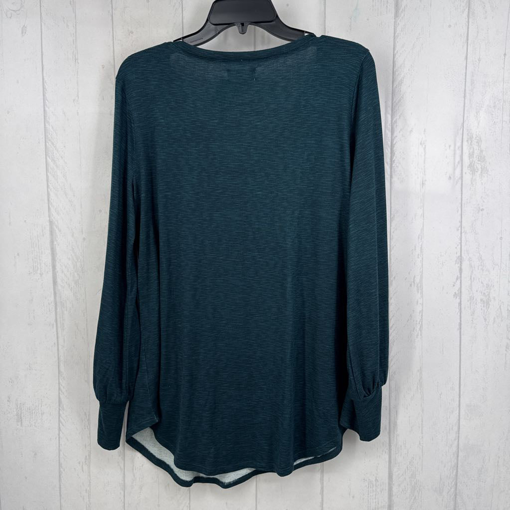 L marled v-neck l/s top
