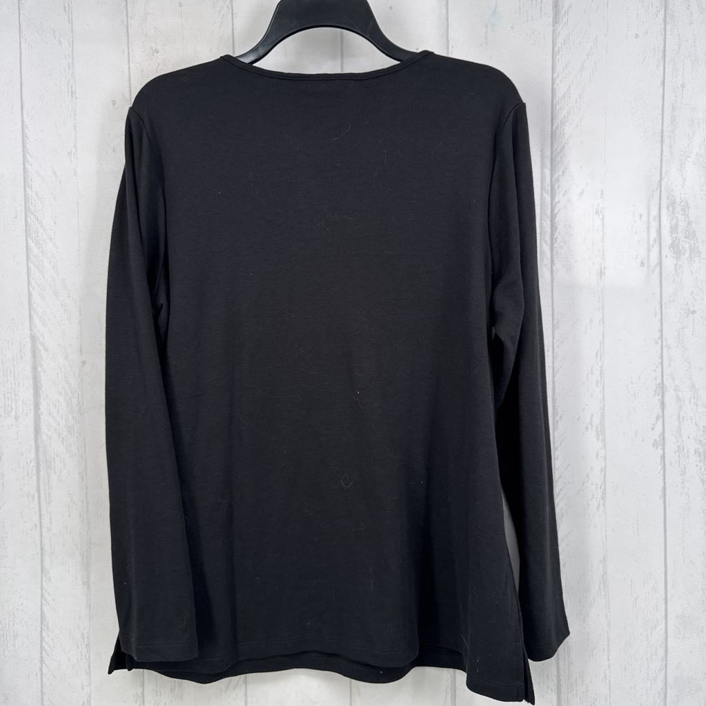 M grommet lace-up l/s top