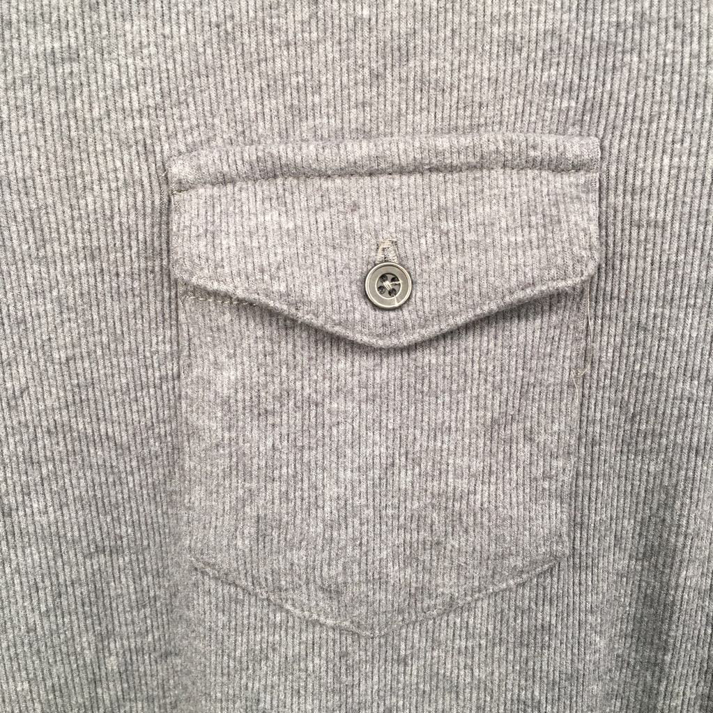 XL ribbed button down l/s top