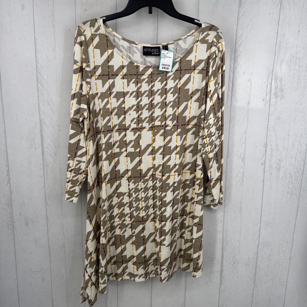 L l/s houndstooth tunic