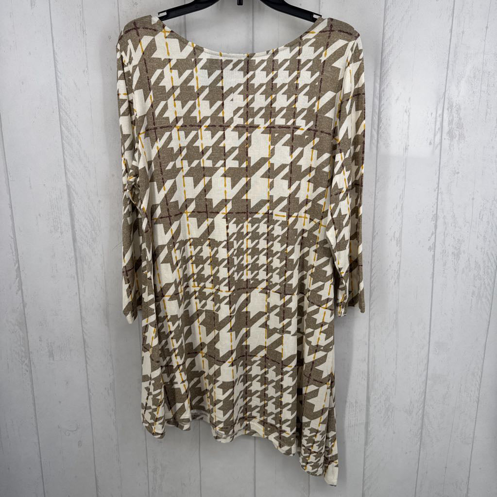 L l/s houndstooth tunic