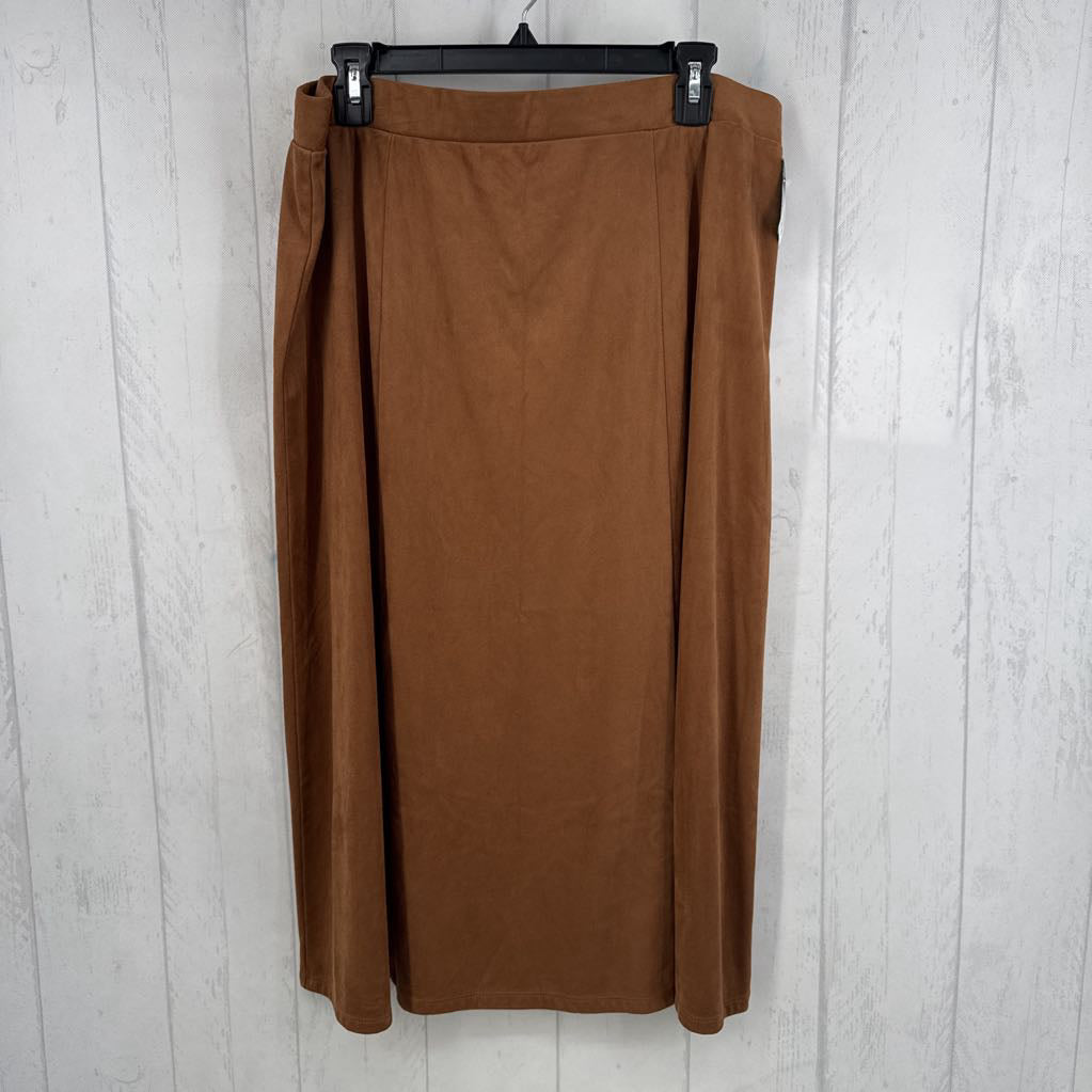 L faux suede skirt