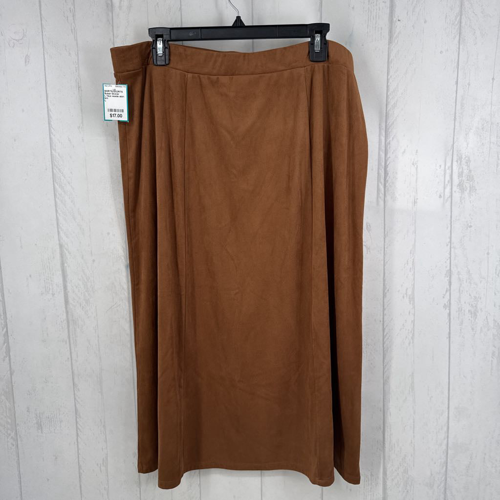 L faux suede skirt
