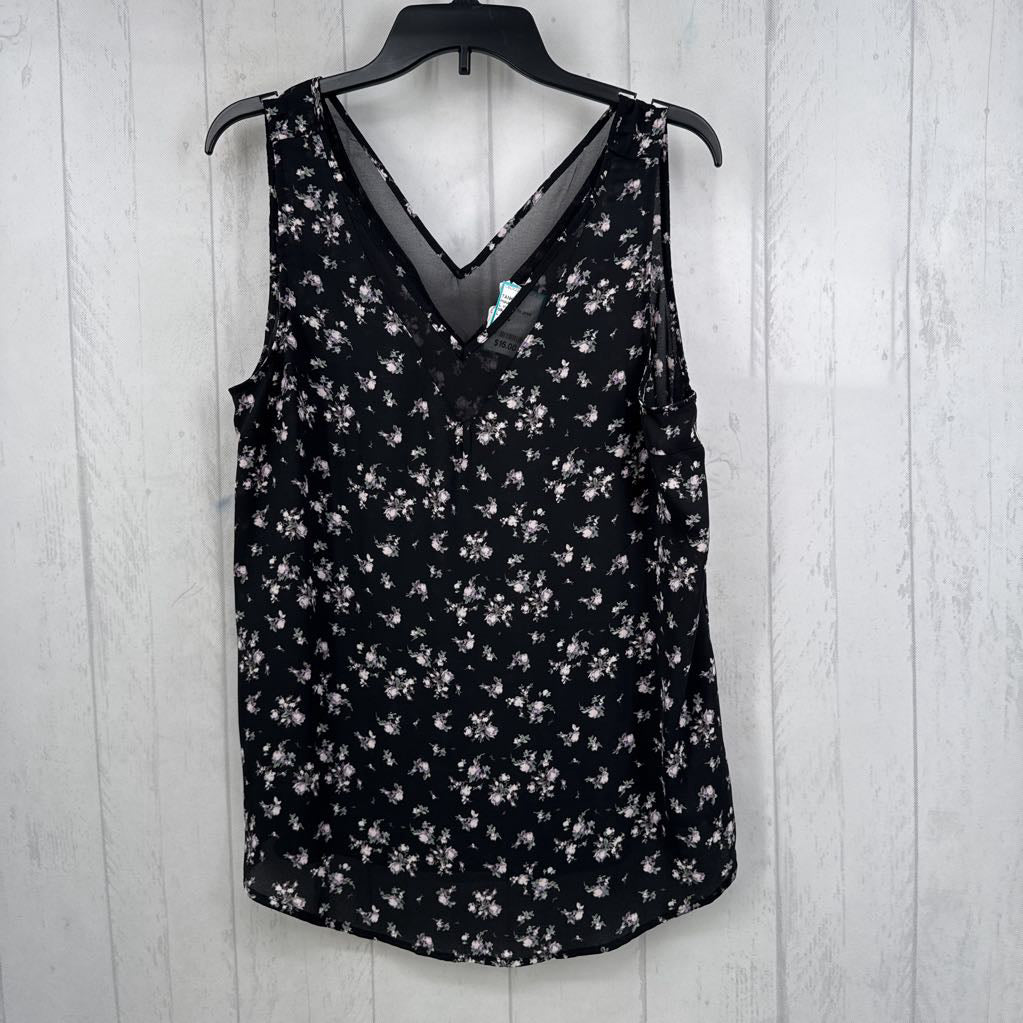 L v-neck flo print flowy tank