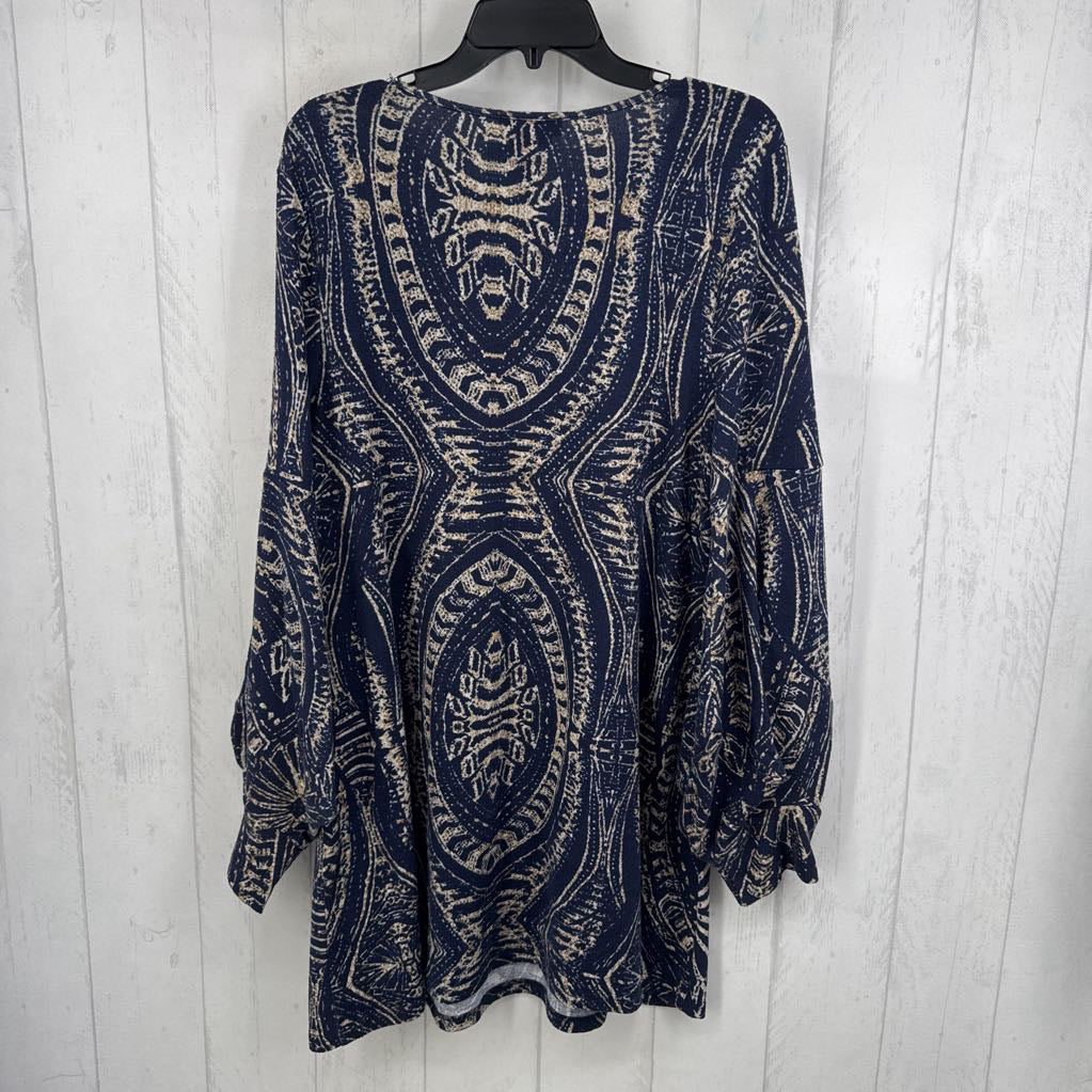 L l/s print dress