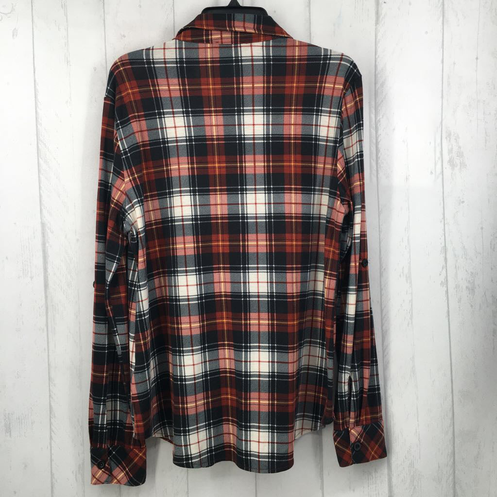 XL plaid button down l/s top