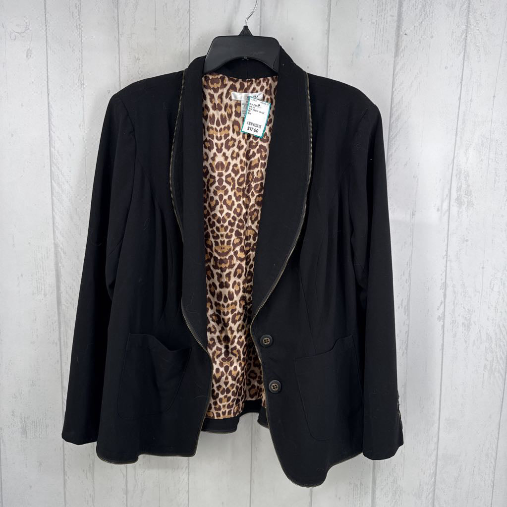 16w zipper detail button blazer