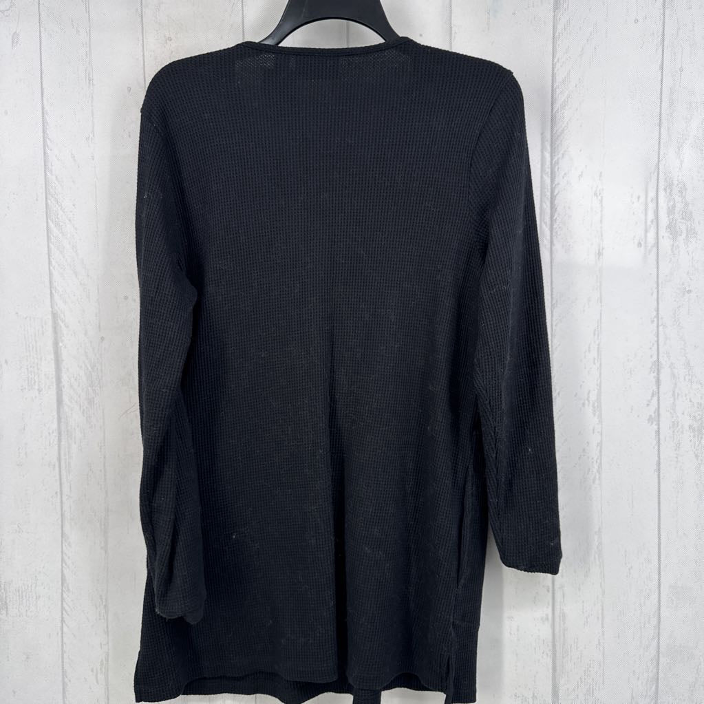 M grommet embelished waffle knit l/s top