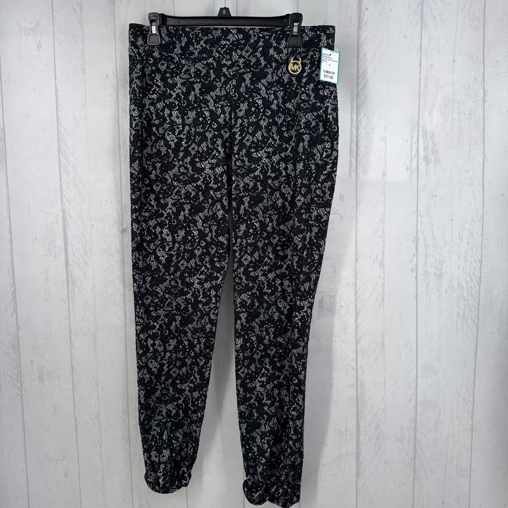 M faux lace stretch knit pant