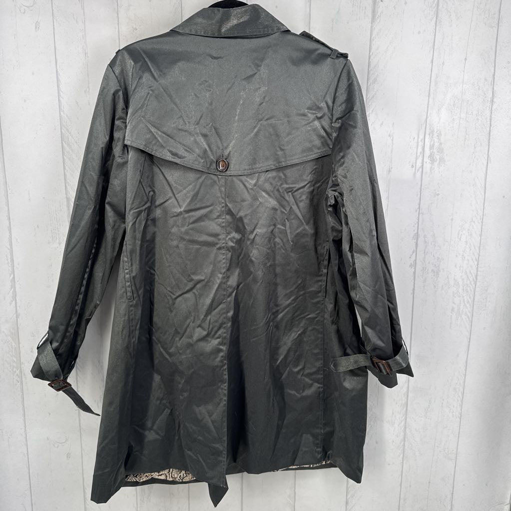 1x metallic double breasted trench coat