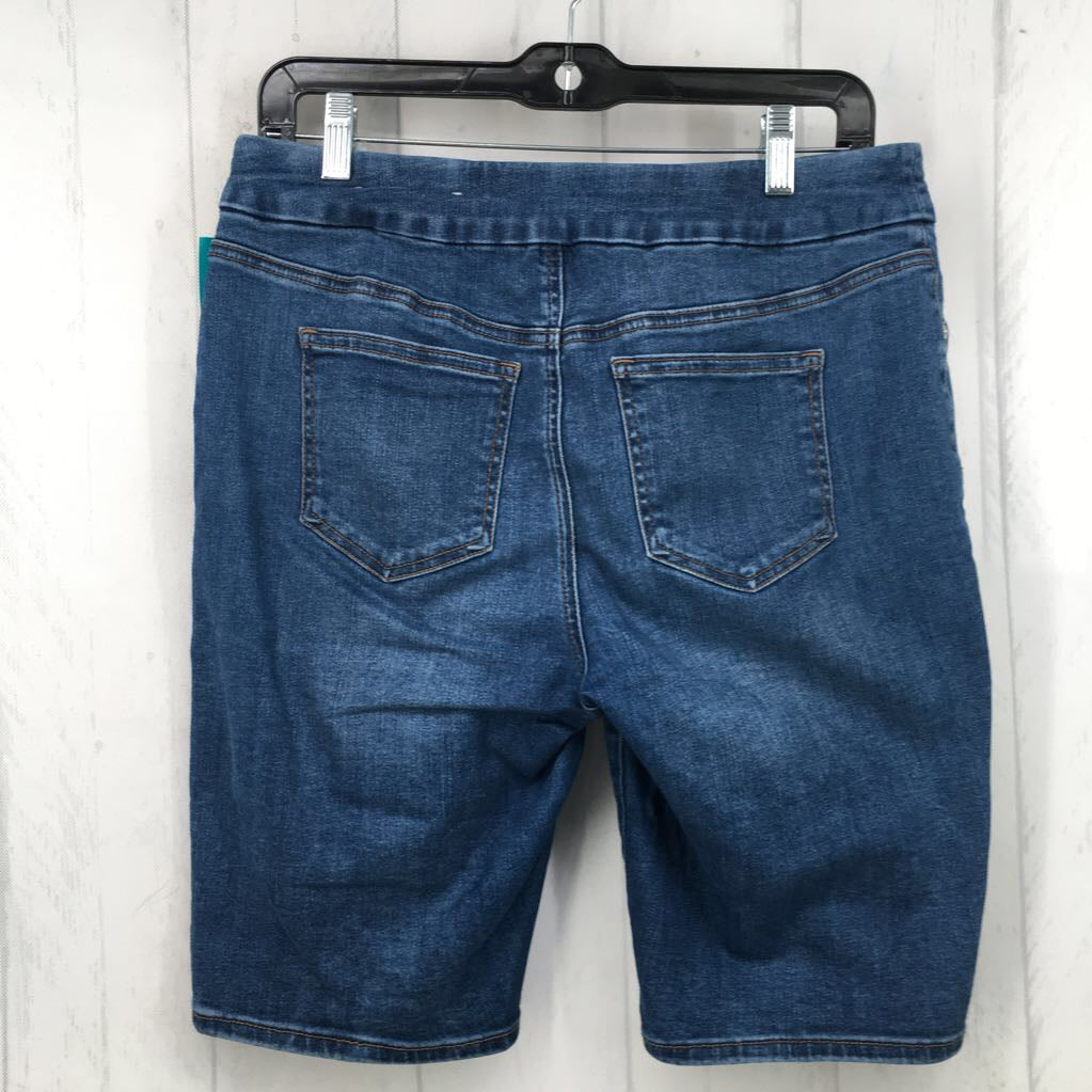 4 slim leg pull-on jean shorts