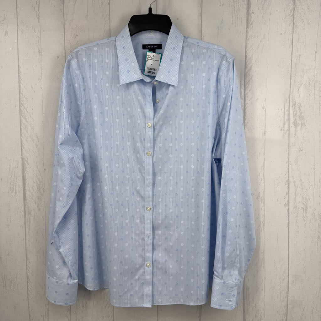 16 polka dot button down l/s top