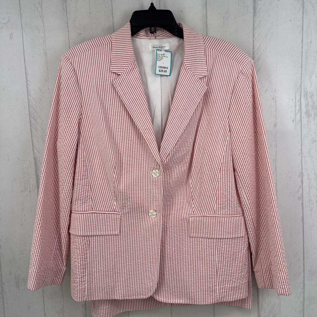 XL/10 2pc seersucker skirt suit