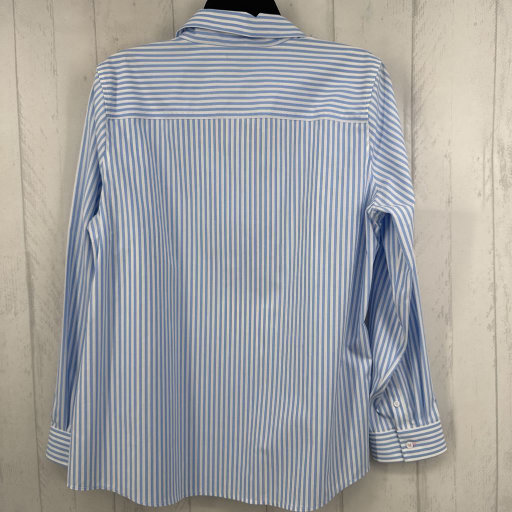 16p striped split neck l/s top