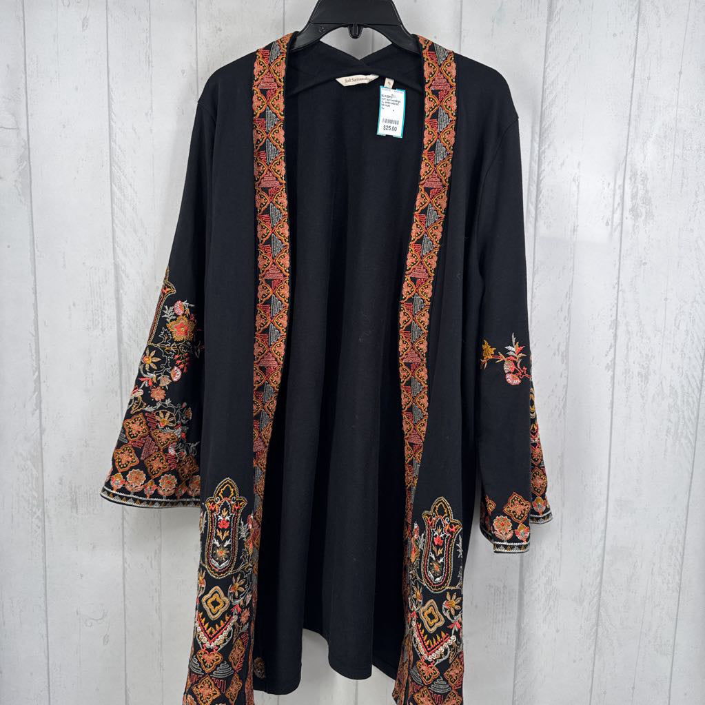 XL embroidered open front jacket