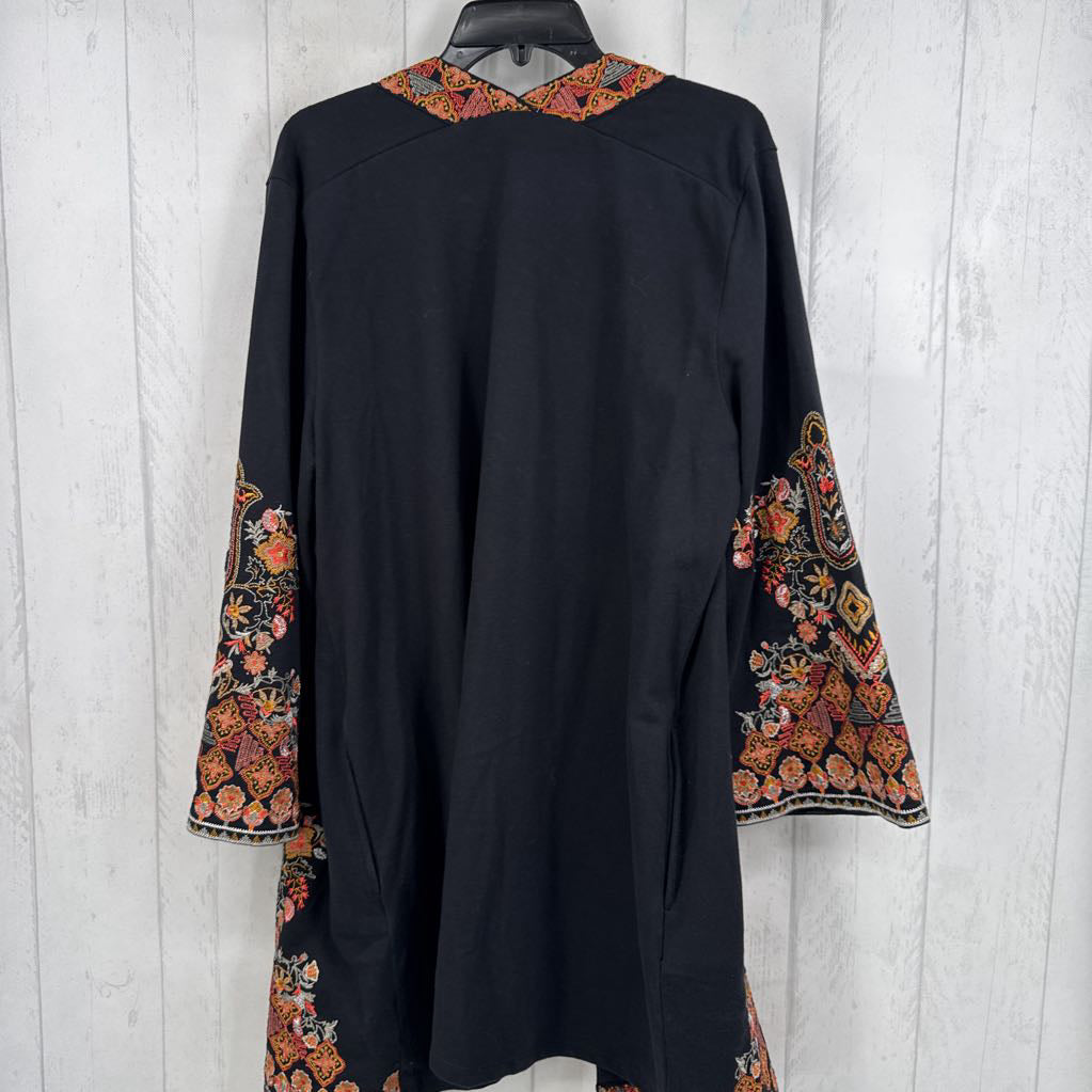 XL embroidered open front jacket