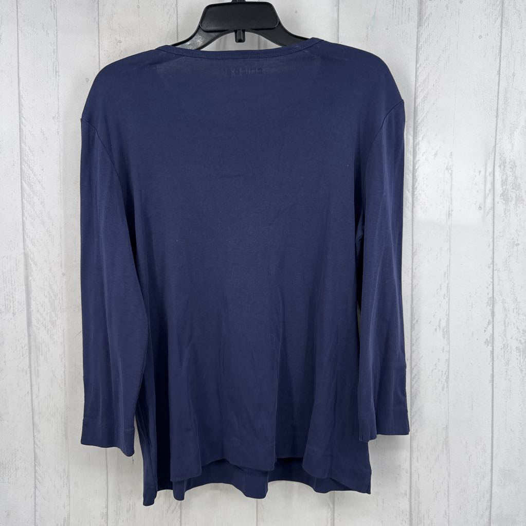 L round neck 3/4 slv tee