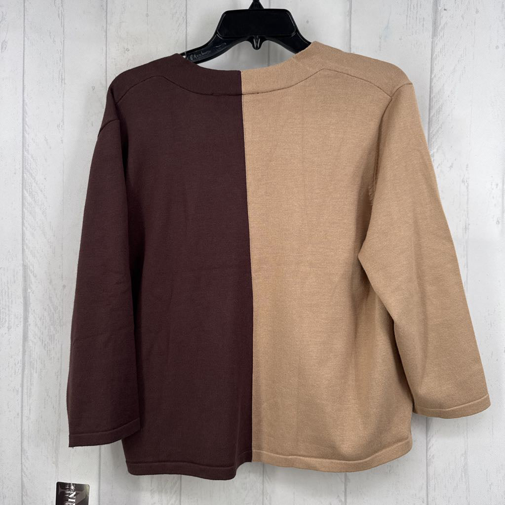 XL colorblock button front cardi