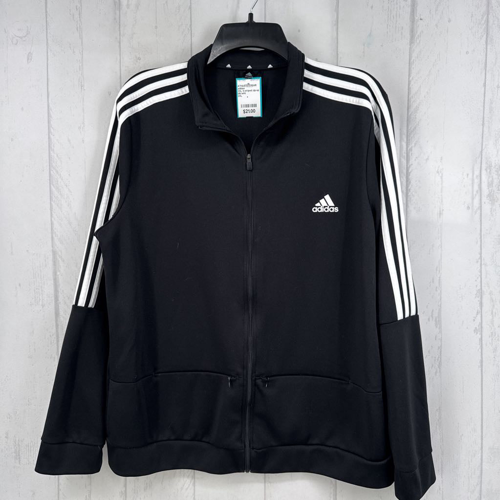 2XL 3-striped zip-up jacket