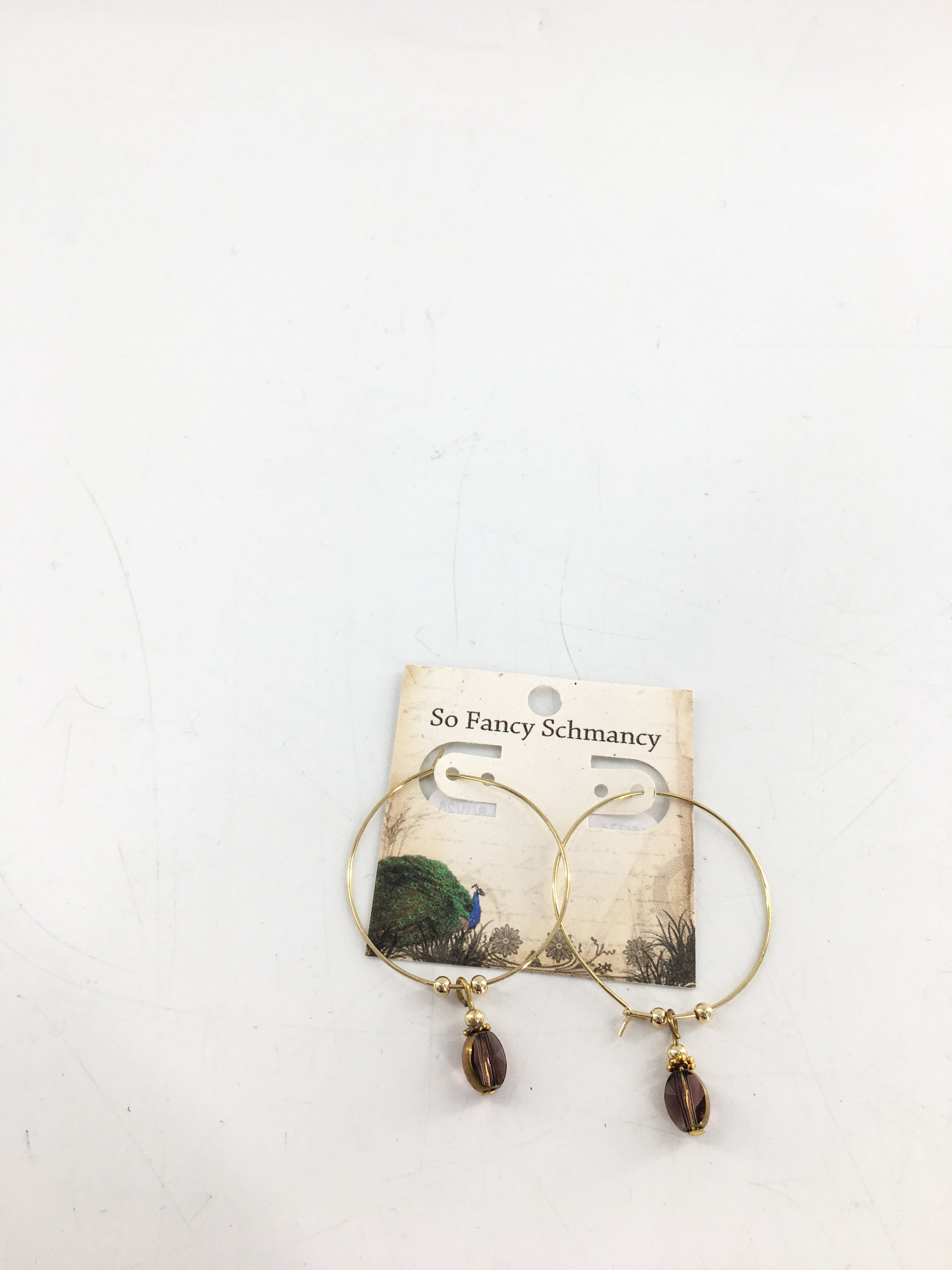 18k gold plated hoop brown sea glass earrings